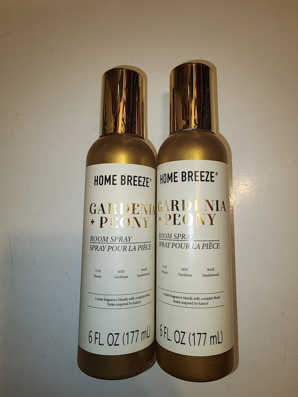 Gardenia + Peony Room Spray in Gold